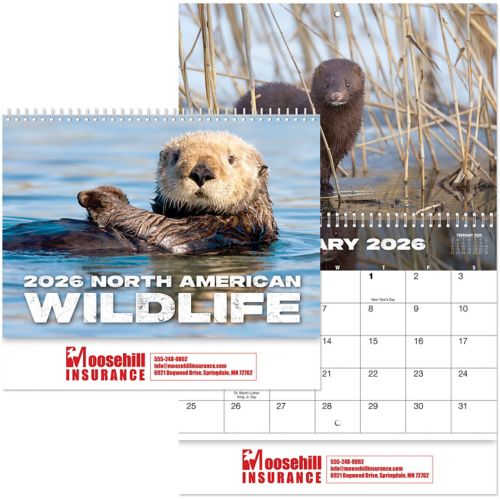 North America Wildlife Spiral Wall Calendar