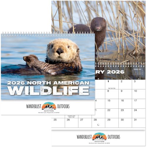 Full Color North America Wildlife Spiral Calendar