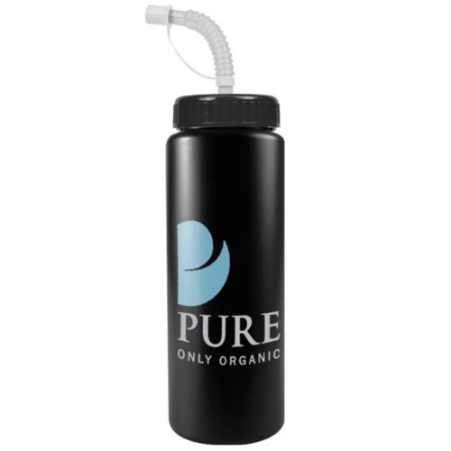 Sports Bottle With Clear Straw 32 oz