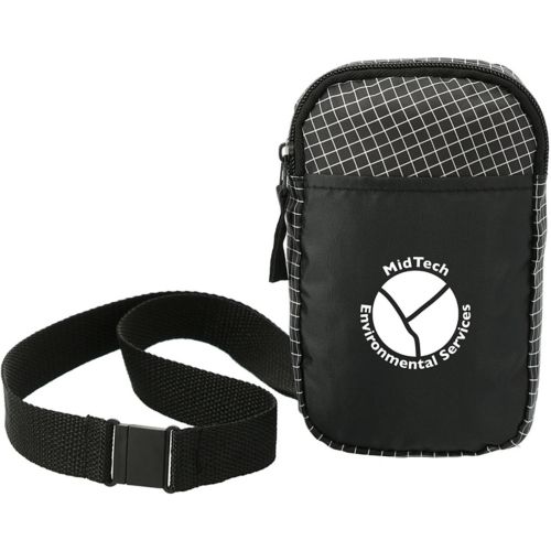 Grid Lanyard Crossbody Phone Pouch