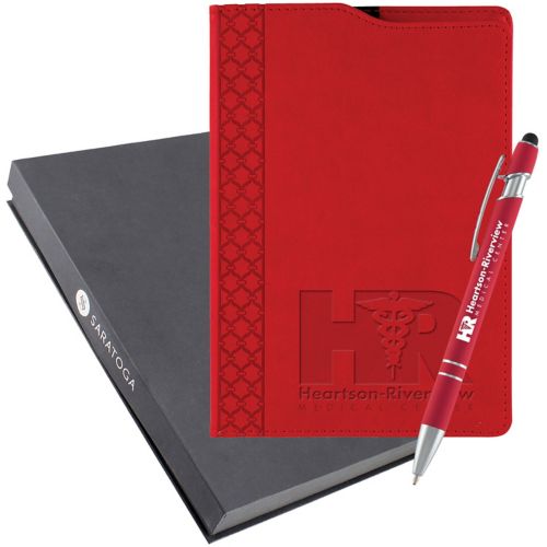 Montabella Journal & Ultima Softex Pen Set-Deboss