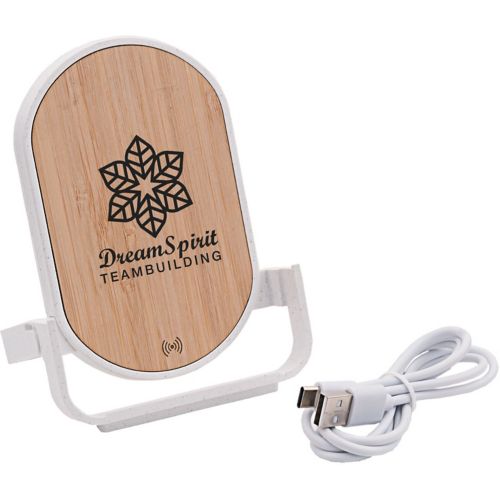 Qi® Certified Bamboo Phone Charger Stand