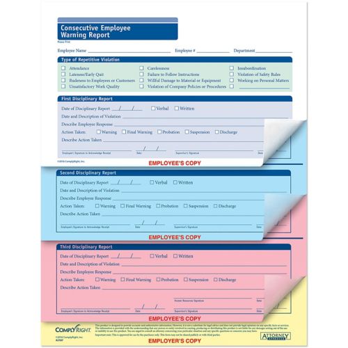 Step By Step Warning Form (Packs) 50 Per Pack