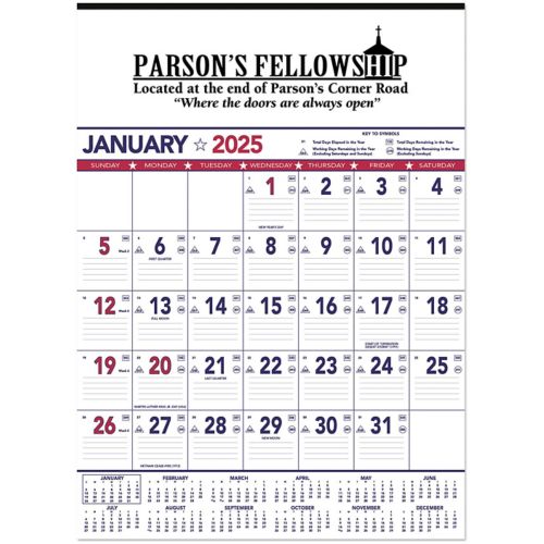 Patriotic Contractor Memo Wall Calendar