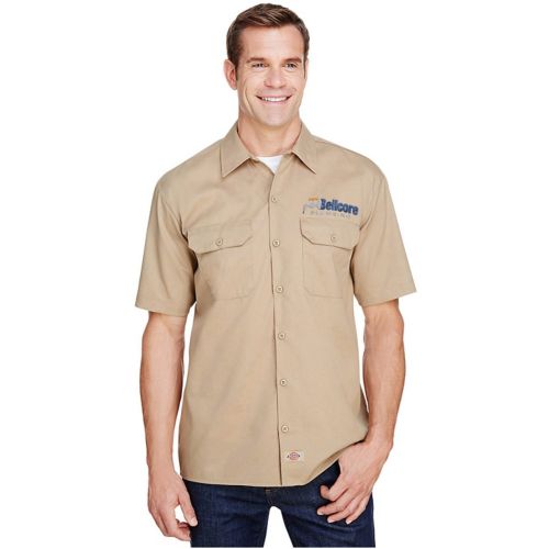 Dickies Mens Flex Short-Sleeve Twill Work Shirt