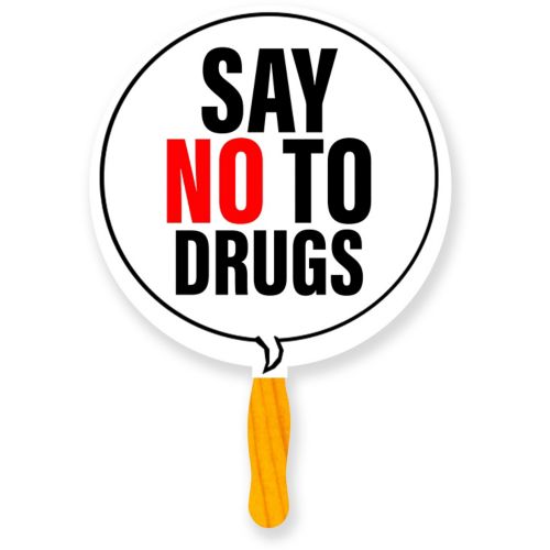 Talk Bubble Glued Hand Fan With Four Color Process