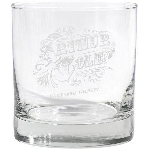 Etched Whiskey Glass 10.5 oz