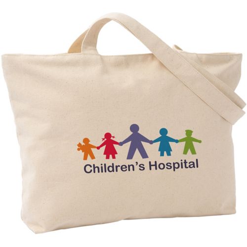 Full Color Zippered Cotton Canvas Tote 12 oz