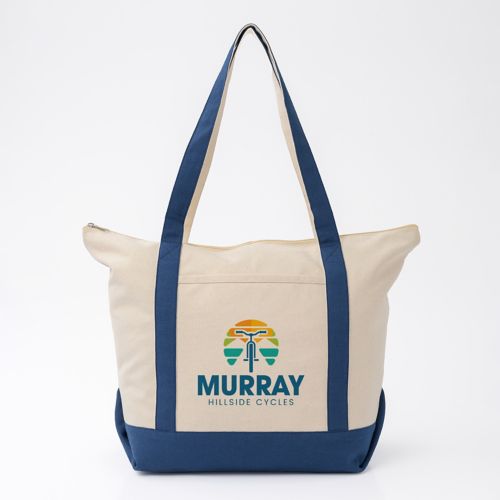 Full Color Saratoga Zippered Cotton Boat Bag