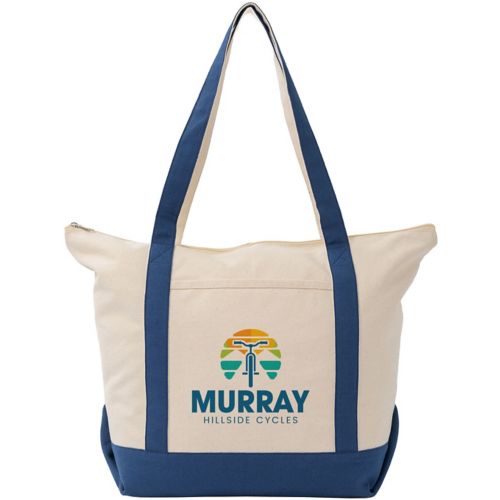 Full Color Saratoga Zippered Cotton Boat Bag