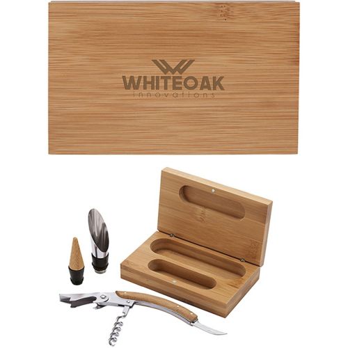 Bel Vino 2-Piece Bamboo Wine Set