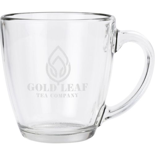 Etched Tapered Glass Mug 15.5 oz