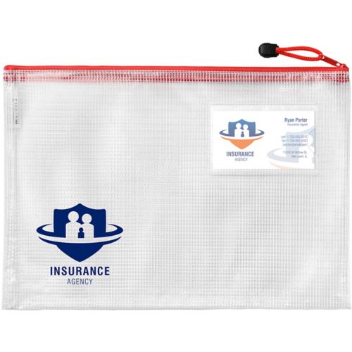 Polyweave® Med Zip Bag With Business Card Holder