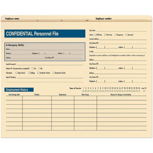 Confidential Info. Pocket File (Packs) 25 Per Pack