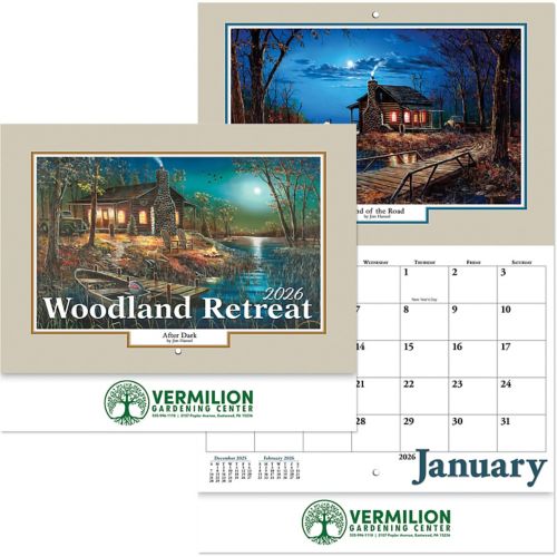 Woodland Retreat Stapled Wall Calendar