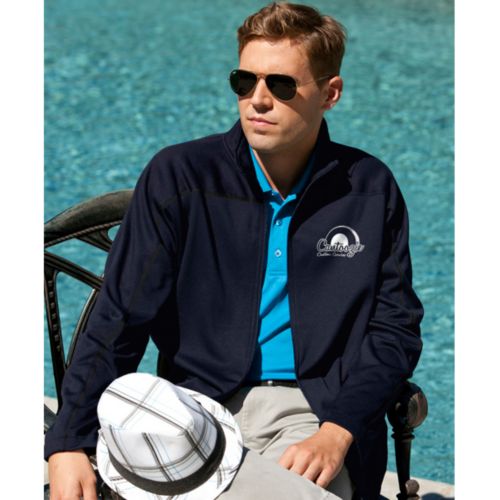 Embroidered Mens Brushed Microfleece Zip Jacket