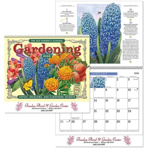 Farmers Almanac Gardening Spiral Wall Calendar