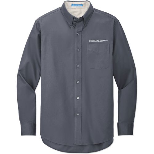 Embroidered Mens Wash And Wear Long Sleeve Shirt