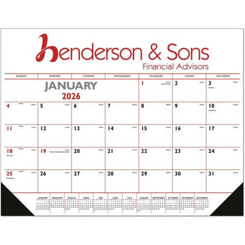 Desk Pad Calendar Vinyl Corners