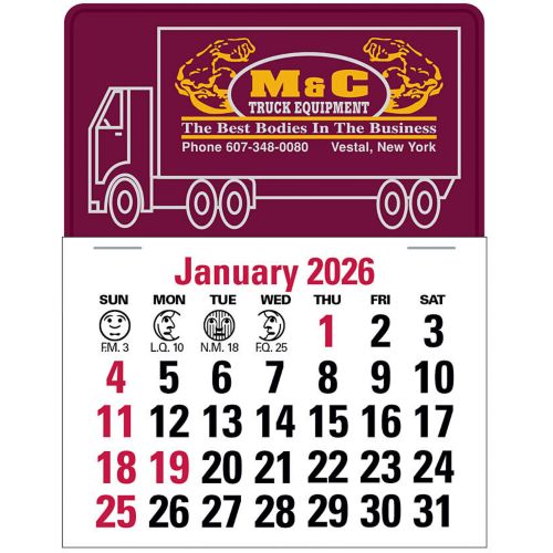 Semi Truck Die-Cut Press-N-Stick Calendar