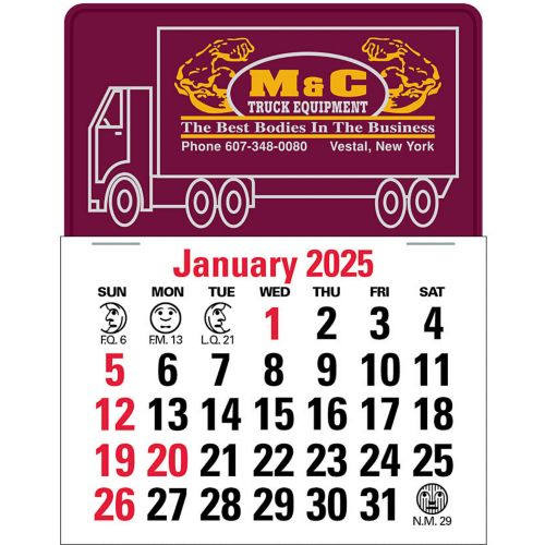 Semi Truck Die-Cut Press-N-Stick Calendar