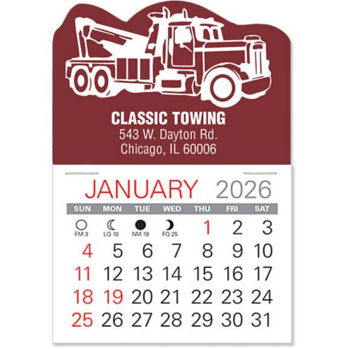 Wrecker Tow Truck Die-Cut Stick Up Calendar