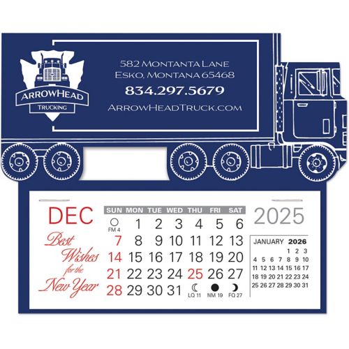 Semi Truck Die-Cut Easy Stick Calendar