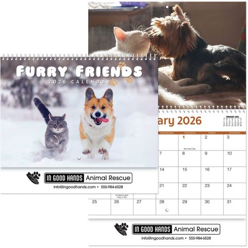 Furry Friends Spiral Wall Calendar