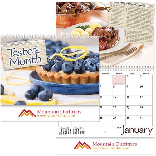 Full Color Taste Of The Month Spiral Wall Calendar