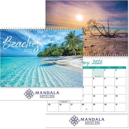 Beaches Spiral Wall Calendar