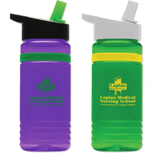Tritan Stripe Bottle W/Flip Straw 20 oz