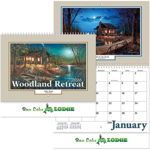 Woodland Retreat Spiral Wall Calendar Foil Imprint