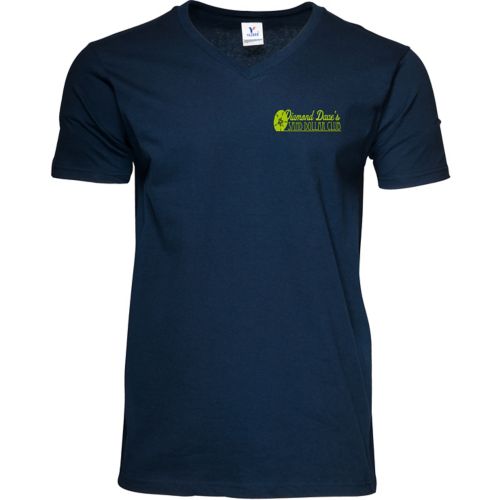 Screen Printed Mens 100% Cotton V-Neck T-Shirt