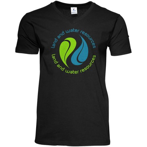 Full Color Mens 100% Cotton V-Neck T-Shirt