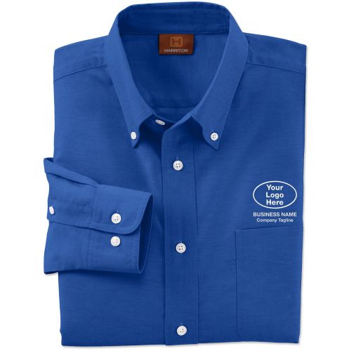 Harriton® Embroidered Mens Long Sleeve Oxford
