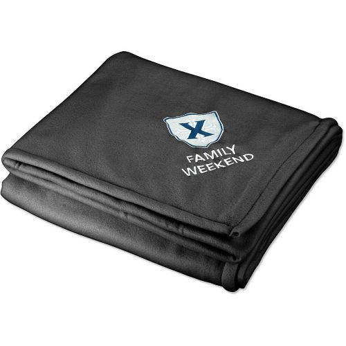 Embroidered Fleece Sherpa Blanket