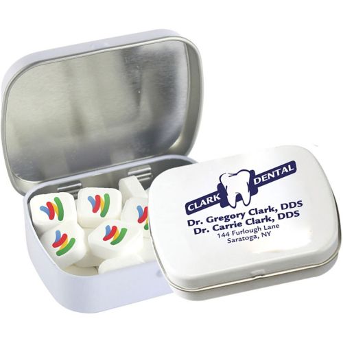 Domed Tin With Imprinted Mints