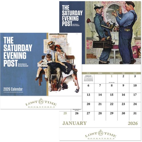 Saturday Evening Post Stapled Wall Calendar