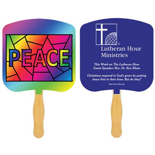 Peace Stained Glass Fan