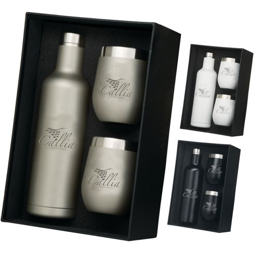 Bliss Wine Bottle And 2 Tumbler Gift Set