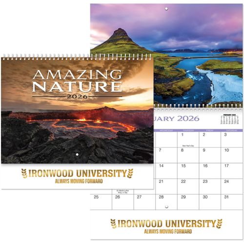 Luxe Amazing Nature Spiral Wall Calendar