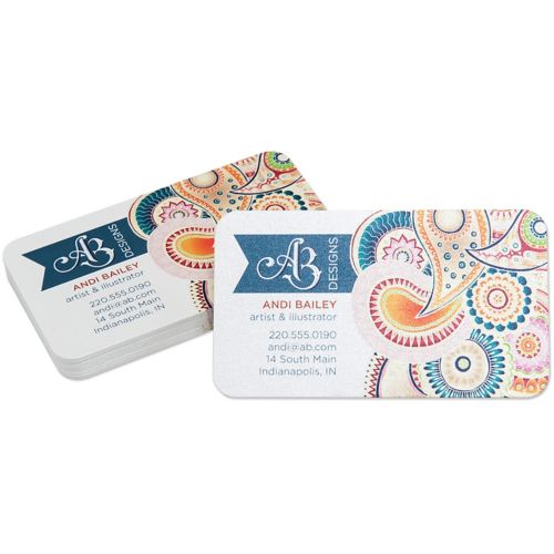 Full Color Business Card With Round Corners