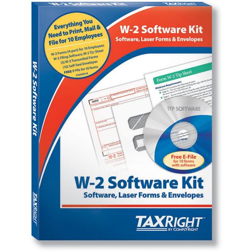 Taxright W-2 4-Part With Software 10 Employees