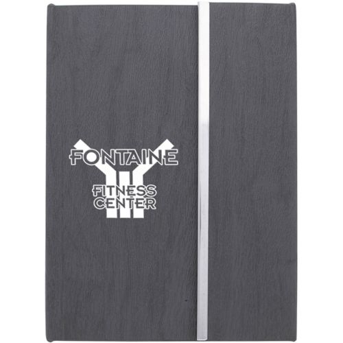 Woodgrain 5" x 7" Padfolio W/Sticky Notes & Flags