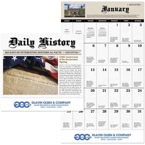 Daily History Stapled Wall Calendar