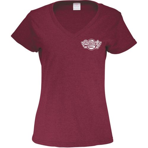 Screen Printed Ladies 50/50 V-Neck T-Shirt
