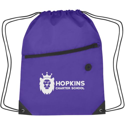 Drawstring Sports Pack With Front Zipper