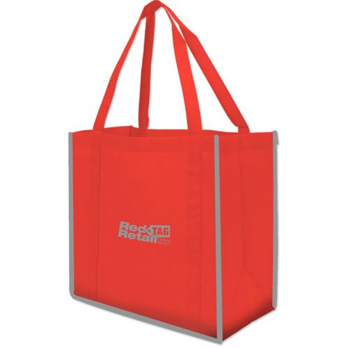 Reflective Stripe Large Grocery Tote