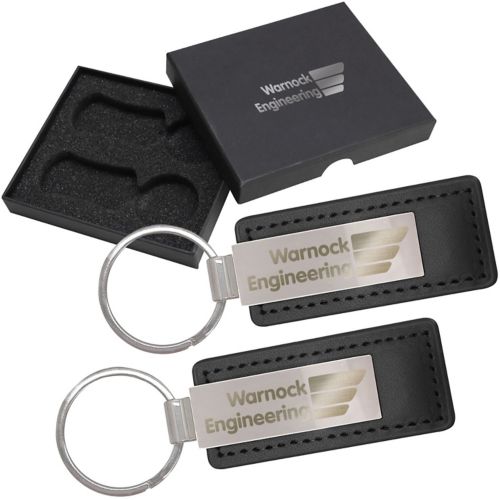 Dual Leatherette Keychain Gift Set