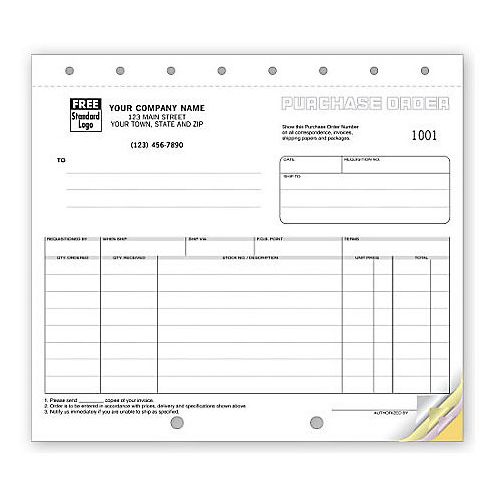 Purchase Order Small Format 8.5 x 7 - 2 Part